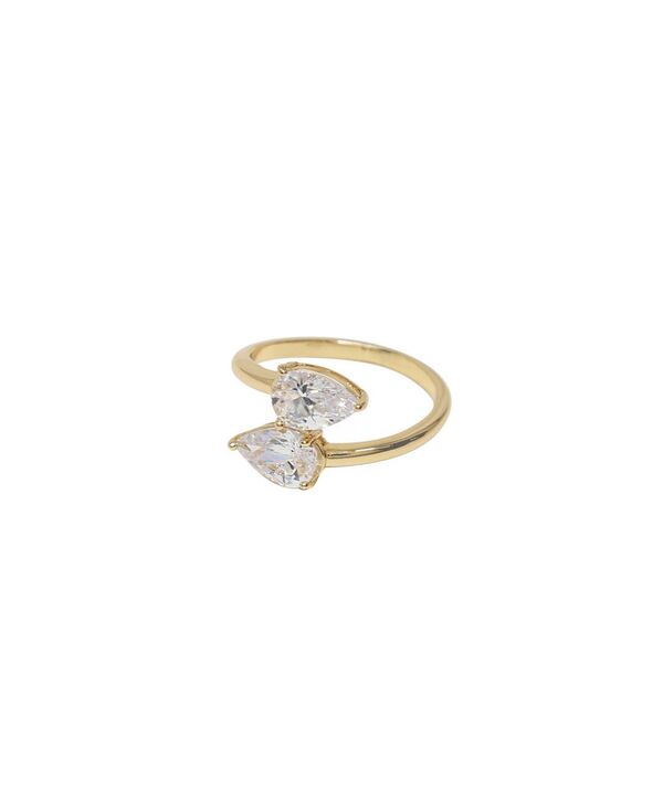 エティカ レディース アクセサリー リング ETTIKA Crystal Teardrop and Gold Tone Wrap Rin gold ゴールド｜ReVida 店