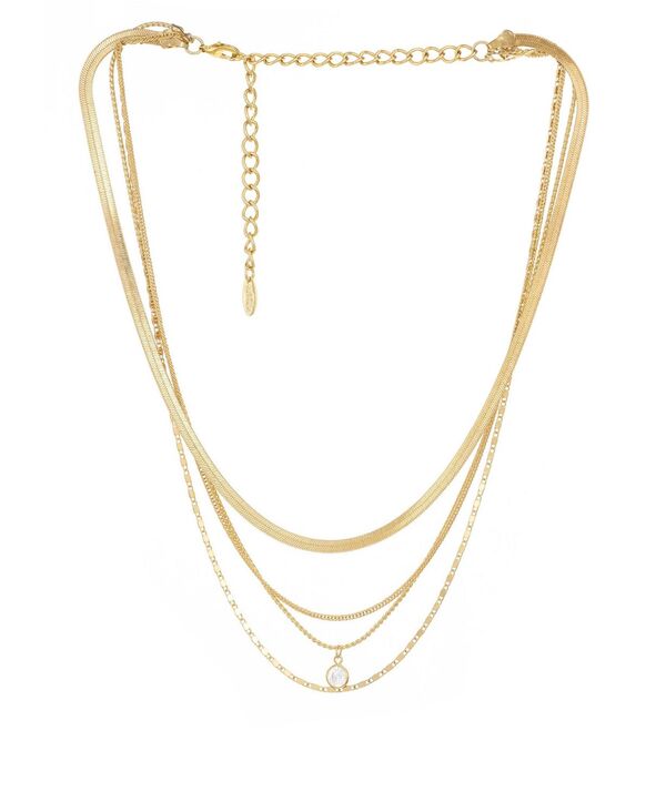 エティカ レディース アクセサリー ネックレス・チョーカー・ペンダントトップ レース ETTIKA Multi-Chain Laye red Gold Plated Necklace Gold Plated ゴールド｜ReVida 店