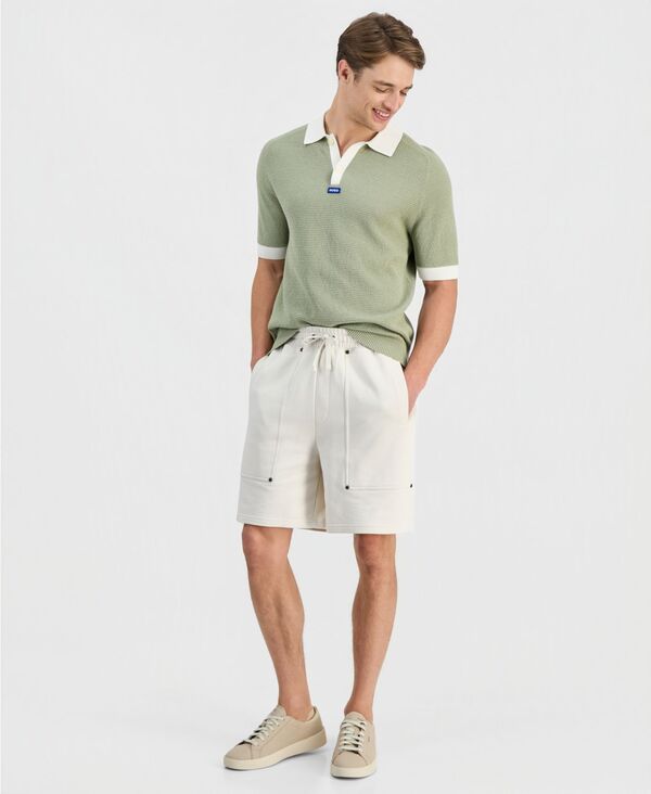 ヒューゴボス メンズ ボトムス ハーフパンツ・ショーツ ショートパンツ Hugo Boss HUGO by Men's Nimdos Elastic Waistband Shorts Open White ホワイト｜ReVida 店