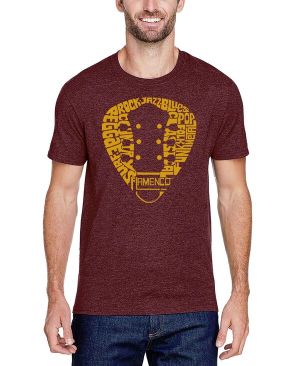エルエーポップアート メンズ トップス Tシャツ ポリエステル コットン LA Pop Art Men's Music Genres Guitar Neck Word Art Cotton and Polyester Blend T-Shirt Burgundy バーガンディ|ReVida 店