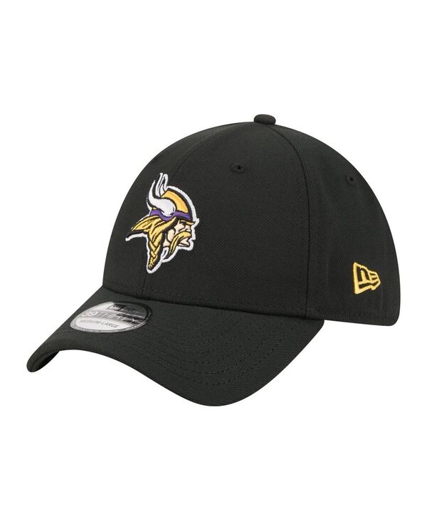 ニューエラ メンズ アクセサリー 帽子 New Era Men's Black Minnesota Vikings Core Team 39THIRTY Flex Hat Black ブラック|ReVida 店