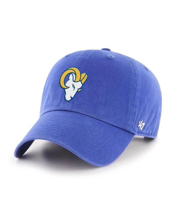 47 ブランド メンズ アクセサリー 帽子 ロゴ '47 Brand Men's Royalos Angeles Ramsecondary Logo Clean Up Adjustable Hat Royal｜ReVida 店