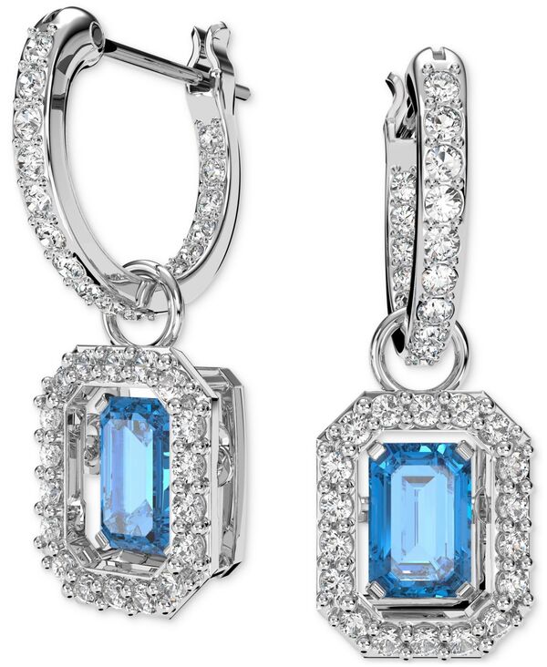 スワロフスキー レディース アクセサリー ピアス・イヤリング Swarovski Rhodium-Plated Crystal Octagon Charm Drop Earrings Blue ブルー｜ReVida 店