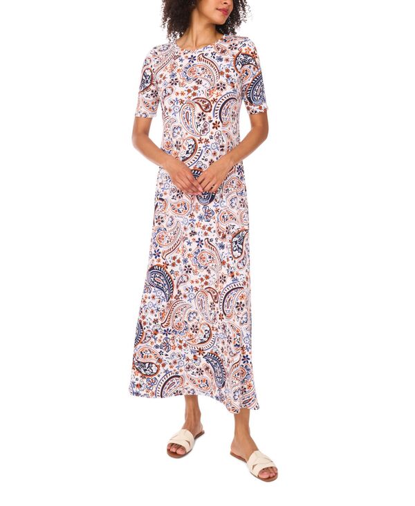 ヴィンスカムート レディース トップス ワンピース クルーネック マキシ Vince Camuto Women's Crew Neck Maxi Dress Vanilla｜ReVida 店