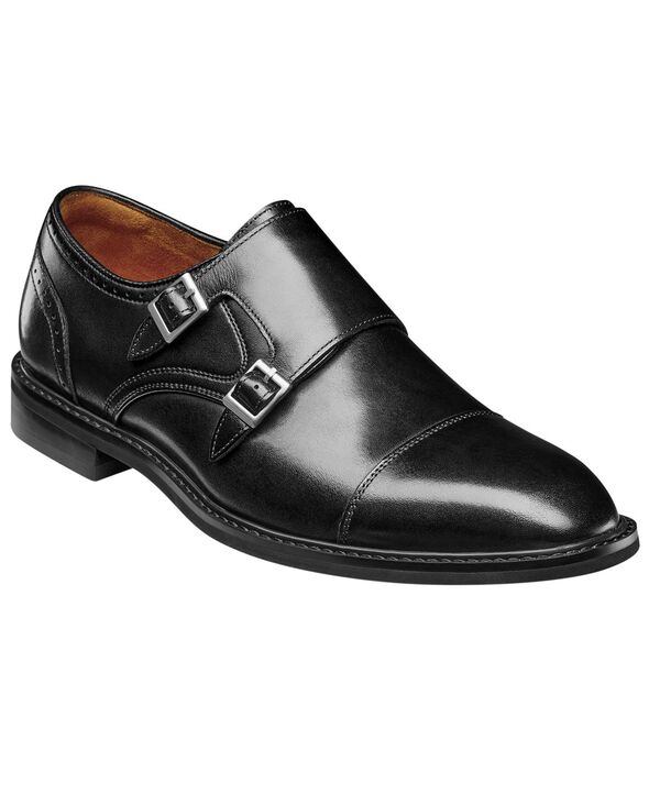 ステイシーアダムス メンズ シューズ スニーカー モンクストラップ モンク キャップ Stacy Adams Men's Boswell Cap-Toe Double Monk Strap Shoes Black ブラック｜ReVida 店