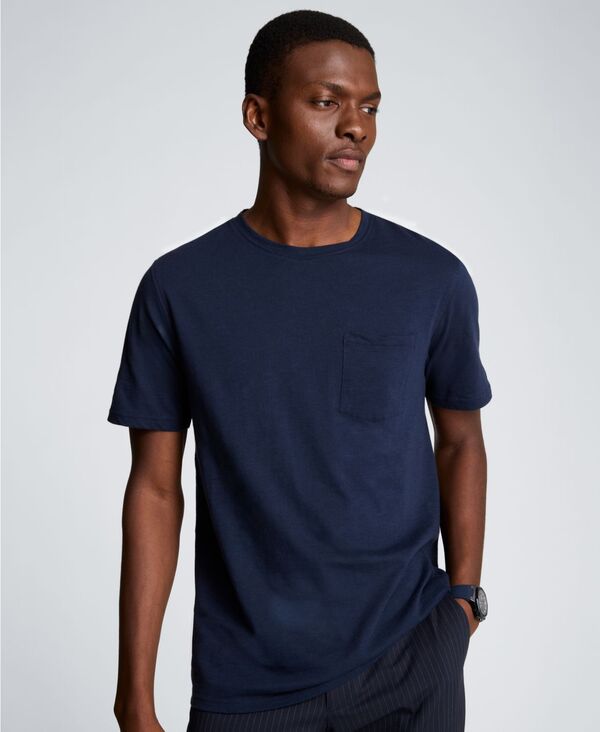 ケネスコール メンズ トップス Tシャツ クルーネック ニット Kenneth Cole Men'sport Navy Solid Knit Crewneck T-shirts Navy ネイビー|ReVida 店