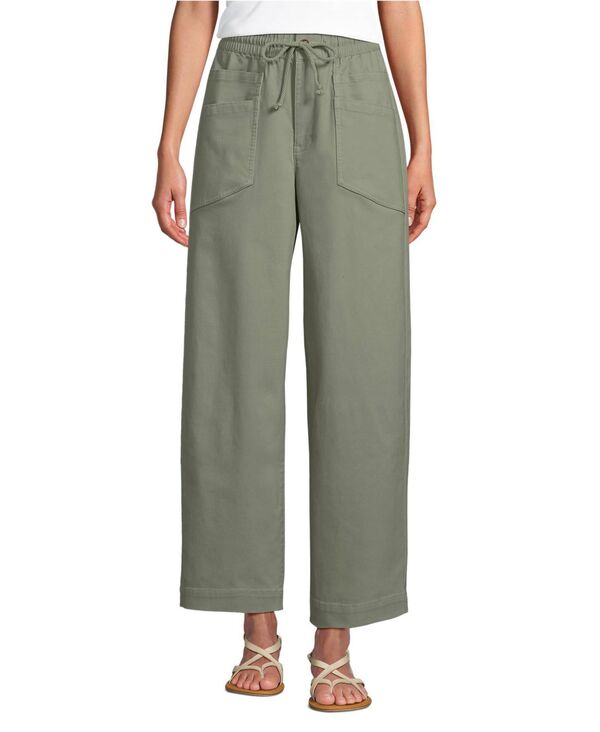 ランズエンド レディース ボトムス カジュアルパンツ アンクル Lands' End Women's Herringbone Chino High Rise Relaxed Straight Drawstring Ankle Pantsage セージ｜ReVida 店 15,386円