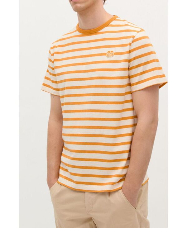 スカルパーズ メンズ トップス Tシャツ Scalpers Men'stripes Patch Tee Orange オレンジ｜ReVida 店