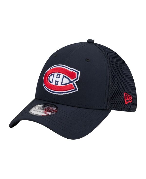ニューエラ メンズ アクセサリー 帽子 ロゴ New Era Men's Navy Montreal Canadiens Logo 39THIRTY Flex Hat Navy ネイビー|ReVida 店