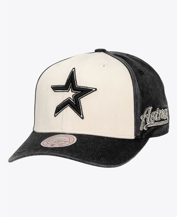 ミッチェル&ネス メンズ アクセサリー 帽子 Mitchell & Ness Men's and Women's Cream/Black Houston Astrosnow Block Pro Crown Adjustable Hat Cream Black クリーム｜ReVida 店