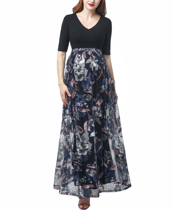 キミアンドカイ レディース トップス ワンピース プリント メッシュ マタニティ マキシ kimi + kai Maternity Annabelle Mesh Print Maxi Dress Multicolo red マルチカラー｜ReVida 店 23,532円