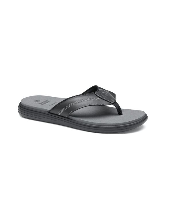 ジョンストンアンドマーフィー メンズ シューズ スニーカー Johnston & Murphy Men's Upton Flip Flop Black full grain ブラック|ReVida 店