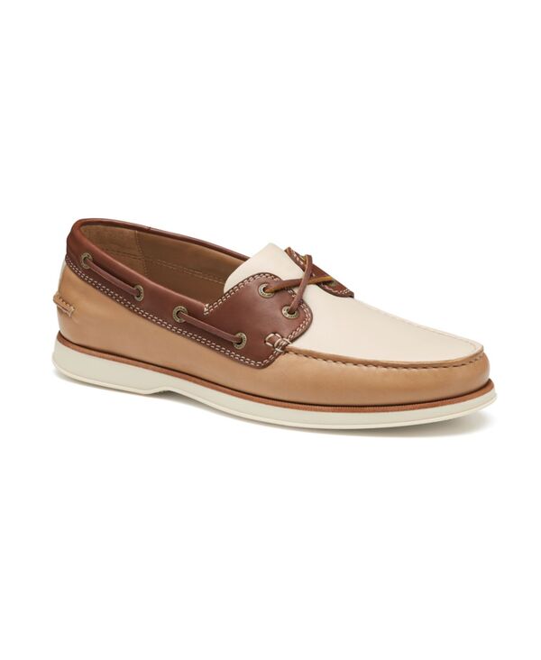 ジョンストンアンドマーフィー メンズ シューズ スニーカー Johnston & Murphy Men's Monaco 2-Eye Boat Shoe Tan multi sheepskin タン|ReVida 店