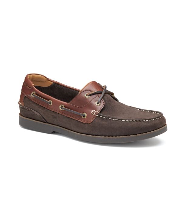 ジョンストンアンドマーフィー メンズ シューズ スニーカー Johnston & Murphy Men's Ventura 2-Eye Boat Shoe Dark brown ブラウン|ReVida 店