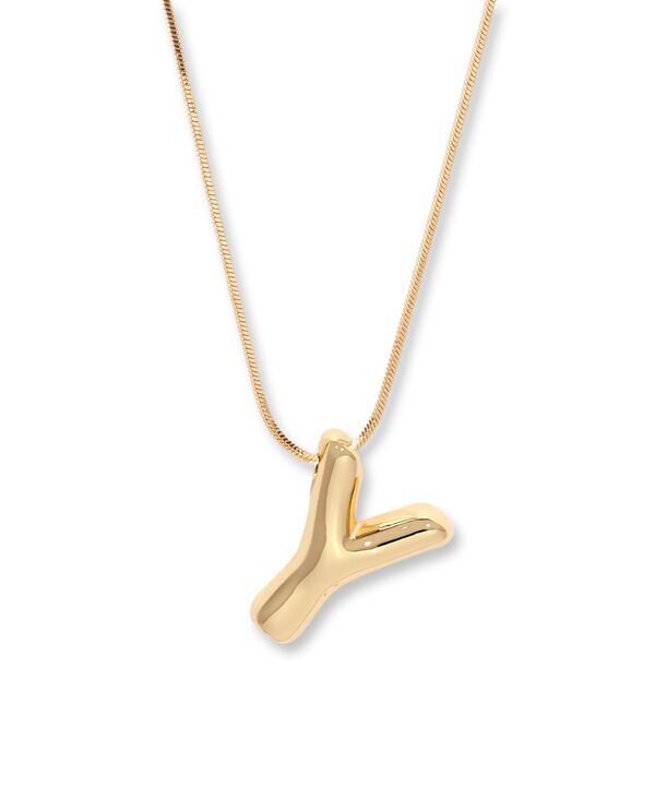 ブルックアンドヨーク レディース アクセサリー ネックレス・チョーカー・ペンダントトップ レース brook & york Gold Plated Pippa Bubble Initial Short Pendant Necklace Gold-Y ゴールド|ReVida 店