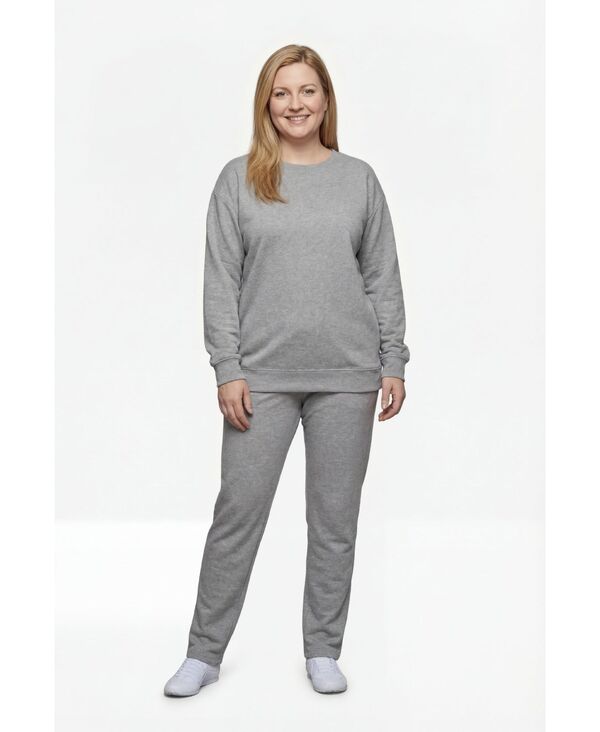 ウーマン ウィズイン レディース アウター パーカー・スウェット プラスサイズ シャツ フリース Woman Within Plusize Fleece Sweatshirt Set Medium heather grey グレー|ReVida 店