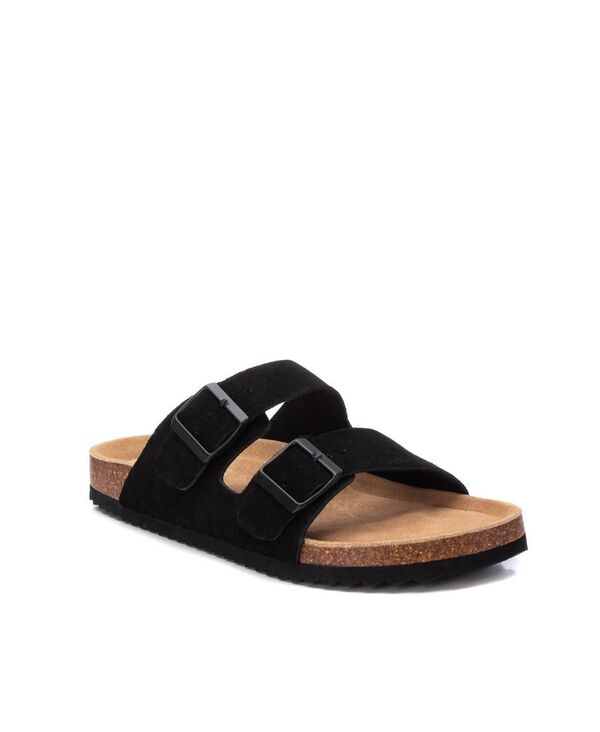 キシタイ メンズ シューズ スニーカー サンダル スエード レザー XTI Men's Cork Footbed Suede Leather Sandals Black ブラック|ReVida 店