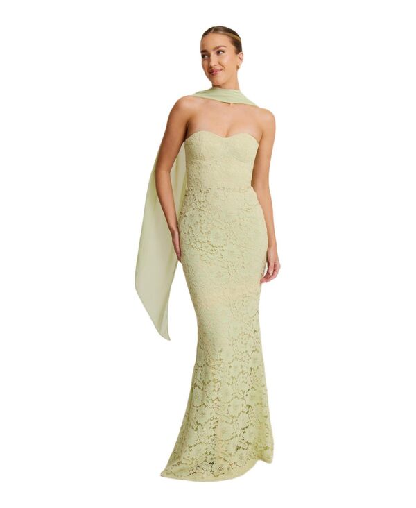 シックスストーリーズ レディース トップス ワンピース レース マキシ Six Stories Women's Lace Corset Maxi Dress With Neck Scarf Sage セージ|ReVida 店