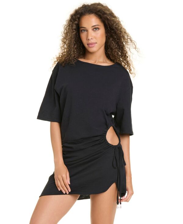 サンクチュアリー レディース トップス シャツ Sanctuary Women's Coastal Covershir red Side Swim Cover-Up Shirt-Dress Black ブラック|ReVida 店