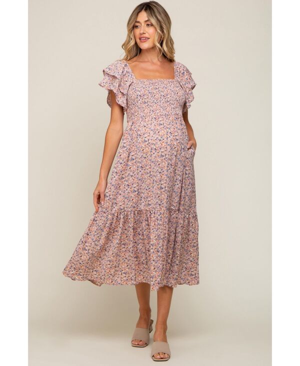 ピンクブラッシュ レディース トップス ワンピース フラワー柄 ミディ フラワー Pinkblush Women's Light Pink Floral Flutter Midi Dress Light pink ピンク｜ReVida 店 15,961円