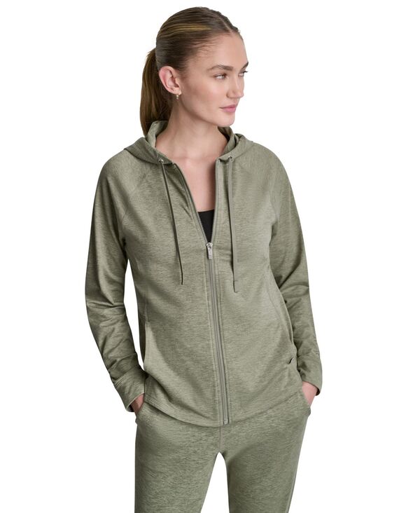 ダナ キャラン ニューヨーク レディース アウター パーカー・スウェット 長袖 DKNY Sport DKNY Women's Full-Zip Long-Sleeve Hoodie Bay Leaf Spacedye|ReVida 店