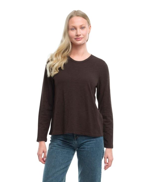 ウィルト レディース トップス シャツ WILT Women's Clothing Baby Fit Long Sleeve Tee Chocolate torte チョコレート｜ReVida 店