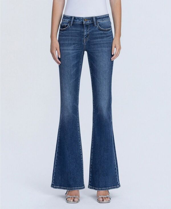 フライングモンキー レディース ボトムス デニムパンツ ローライズ ジーンズ Flying Monkey Women's Low Riseasy Flare Jeans Endless blue ブルー｜ReVida 店