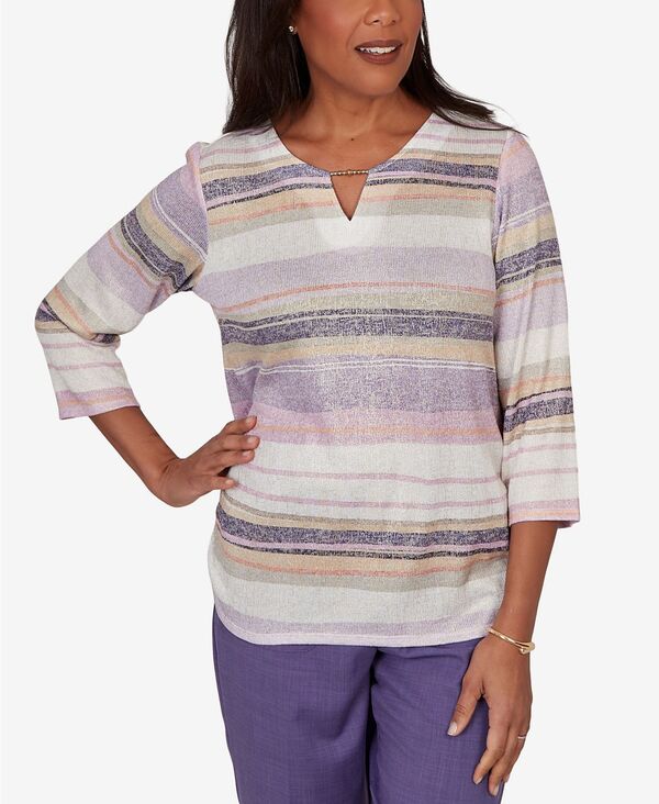 アルフレッド ダナー レディース トップス シャツ ニット Alfredunner Women's Grand Bazaar Mixed Stripe Knitop Amethyst Multi マルチカラー｜ReVida 店