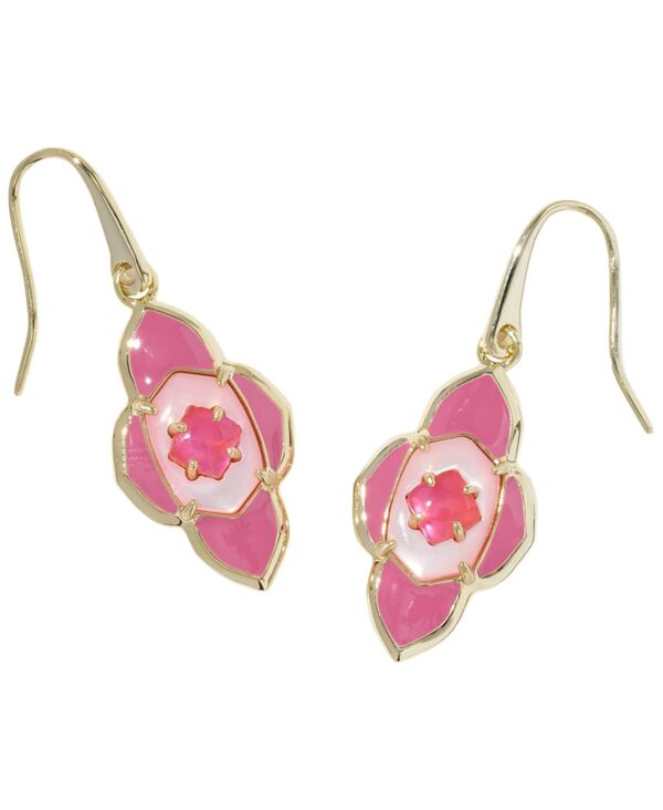 ケンドラスコット レディース アクセサリー ピアス・イヤリング Kendra Scott 14k Gold-Plated Abbie Medallion Small Drop Earrings Gold/Dark Pink ピンク｜ReVida 店