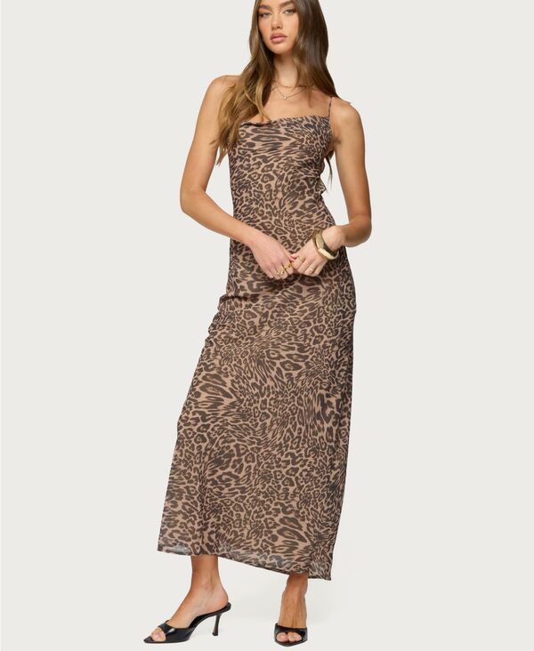 アディクテッド レディース トップス ワンピース 背中開き プリント マキシ Edikted Women's Ayanah Leopard Printed Backless Maxi Dress Leopard アニマル|ReVida 店