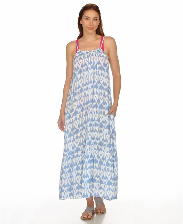 ラビヤ レディース トップス ワンピース フリル マキシ Raviya Women\'s Ruffle-Trimaxi Dress Cover-Up Blue ブルー｜ReVida 店