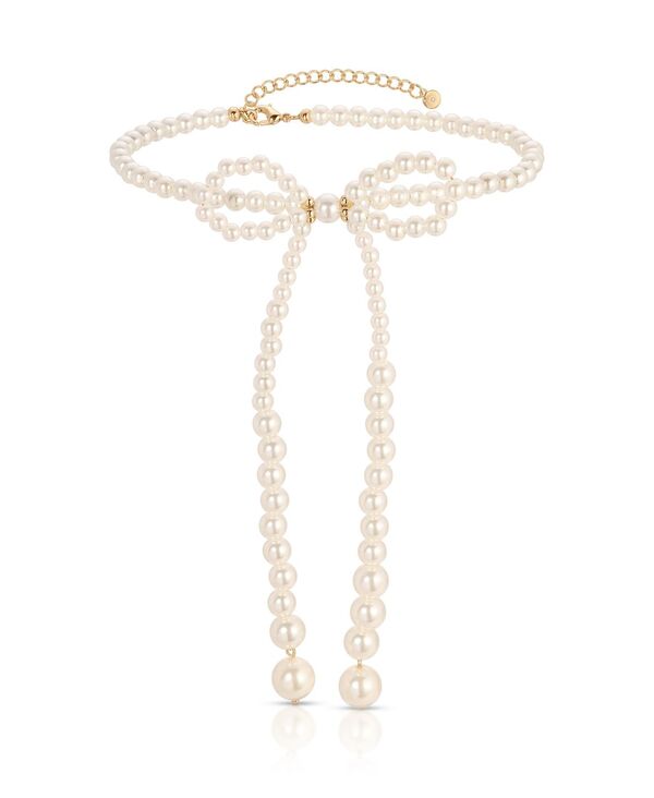 エティカ レディース アクセサリー ネックレス・チョーカー・ペンダントトップ レース ETTIKA Venus Mother of Pearl Choker Bow Necklace Gold ゴールド|ReVida 店