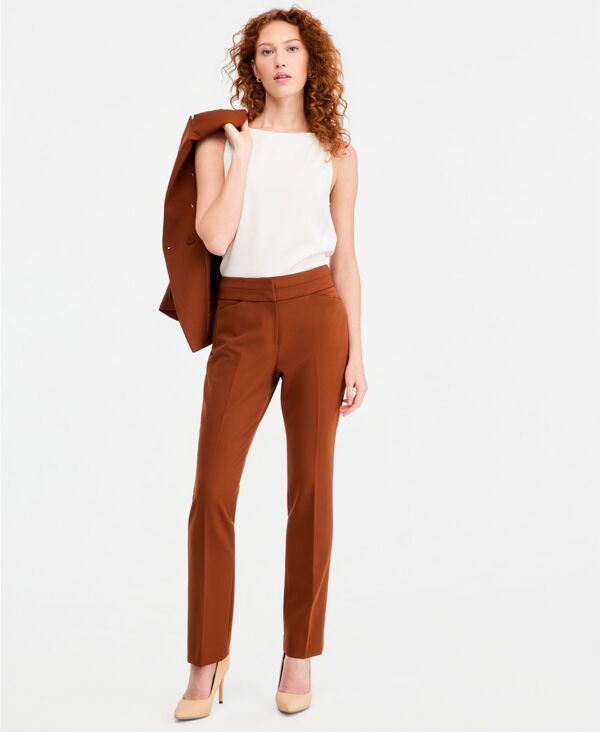 タハリエーエスエル レディース ボトムス カジュアルパンツ Tahari ASL Women'seamed Waistband Pants Cinnamon｜ReVida 店