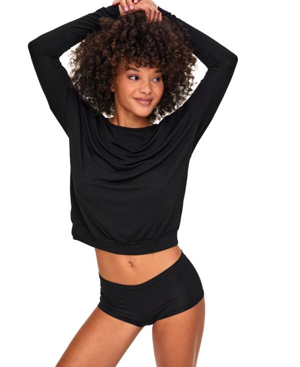 アドアミー レディース アンダーウェア ナイトウェア Adore Me Women's Lyanna Top & Short Pajama Set Black ブラック|ReVida 店