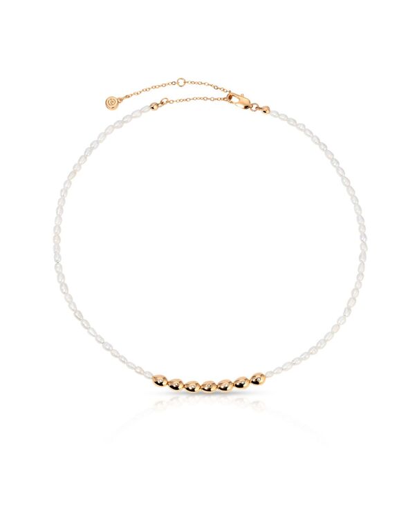 エティカ レディース アクセサリー ネックレス・チョーカー・ペンダントトップ レース ETTIKA Freshwater Pearl Polished Pebble Beaded Necklace Gold ゴールド｜ReVida 店