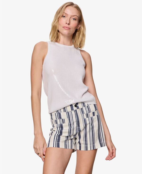 サンクチュアリー レディース トップス Tシャツ クルーネック スパンコール Sanctuary Women'summer Shine Sequin Crewneck T-Shirt White ホワイト|ReVida 店