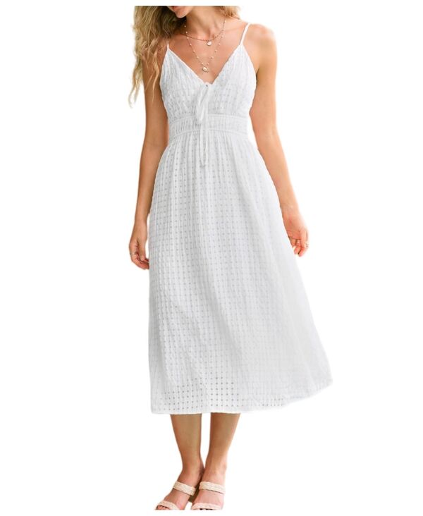 カップシー レディース トップス ワンピース マキシ Cupshe Women's Budding Love White Maxi Beach Dress Medium blue ブルー|ReVida 店