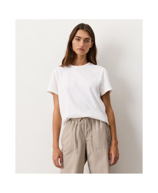 パクト レディース トップス シャツ クルーネック コットン Pact Women's Organicotton Soft-Slub Essential Crewneck Tee White ホワイト|ReVida 店