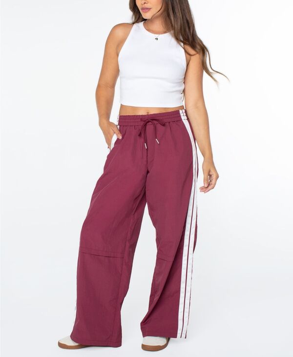 セレブリティピンク レディース ボトムス カジュアルパンツ トラックパンツ Celebrity Pink Women'side Stripe Track Pants Burgundy バーガンディ｜ReVida 店