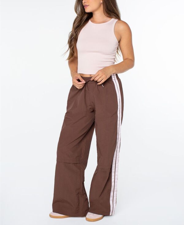セレブリティピンク レディース ボトムス カジュアルパンツ トラックパンツ Celebrity Pink Women'side Stripe Track Pantshaved Chocolate チョコレート|ReVida 店