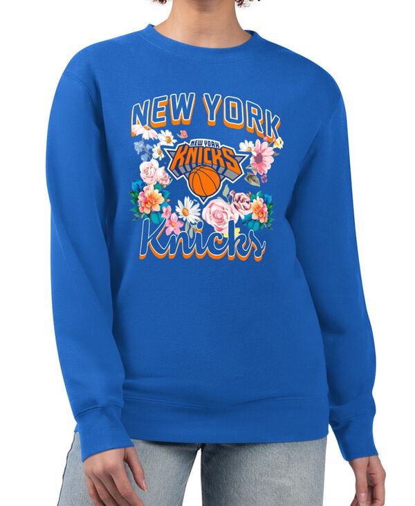 【送料無料】 ジースリー フォーハー バイ カール バンクス レディース パーカー・スウェット アウター Women's Blue New York Knicks Flowers Team Logo Graphic Fleece Crewneck Pullover Sweatshirt Blue｜ReVida 店 16,265円