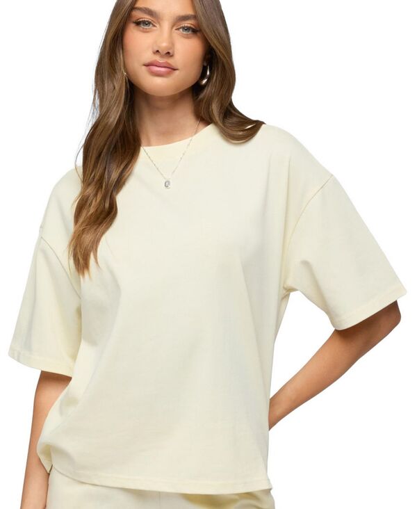 アディクテッド レディース トップス シャツ Edikted Women's Cecilia Oversized T Shirt Light-yellow イエロー｜ReVida 店 9,786円
