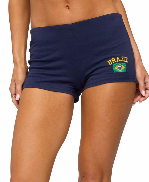 アディクテッド レディース ボトムス ハーフパンツ・ショーツ ローライズ ショートパンツ Edikted Women's Brazilian Babe Low Rise Micro Shorts Navy ネイビー|ReVida 店