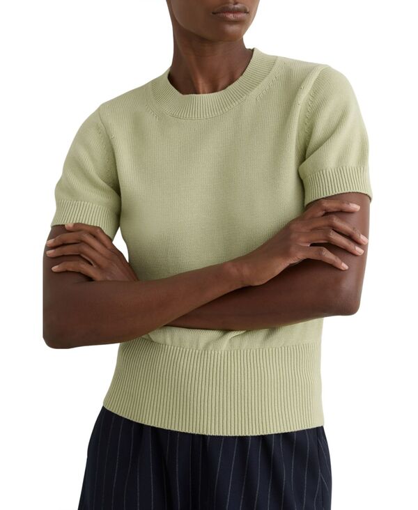 レイス レディース アウター パーカー・スウェット クルーネック ウール シャツ REISS Women\'s Anita Wool Crewneck Sweatshirt Sage Green グリーン|ReVida 店