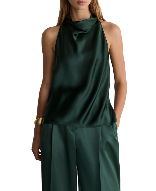 レイス レディース トップス シャツ シルク REISS Women's Kory Cowl Neck Silk Top Teal Green ティール｜ReVida 店