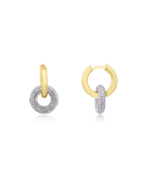 ザ・ラブリー レディース アクセサリー ピアス・イヤリング The Lovery CZ Double Drop Hoop Earrings 14K Gold-Plated Sterlin gold ゴールド|ReVida 店