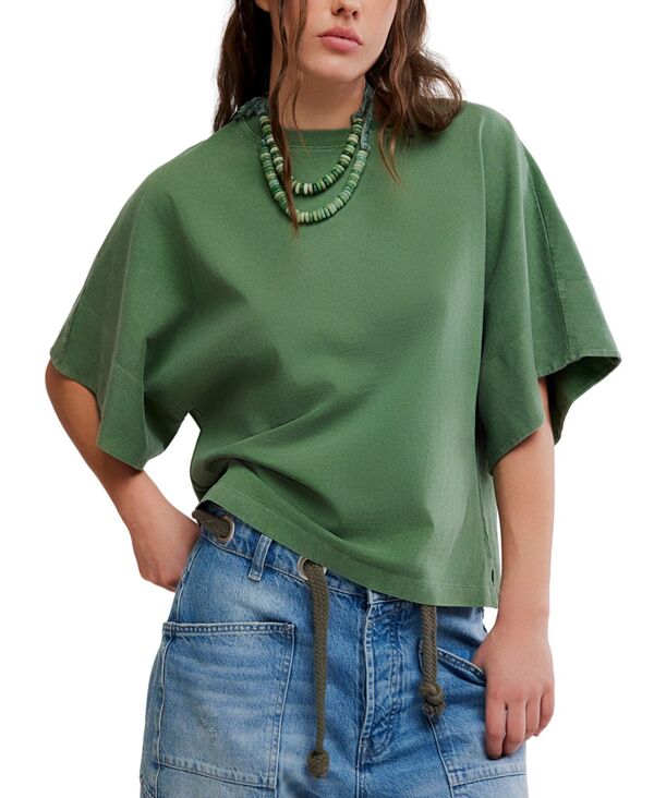 フリーピープル レディース トップス Tシャツ クルーネック Free People Women's Atlas Dolman Crewneck T-Shirt Forest Fairy フォレスト｜ReVida 店