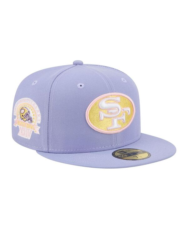 ニューエラ メンズ アクセサリー 帽子 New Era Men's Light Purple San Francisco 49ers Lavender Bloom 59FIFTY Fitted Hat Light Purple パープル|ReVida 店