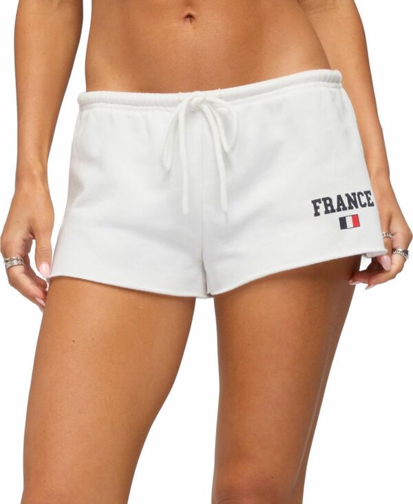 アディクテッド レディース ボトムス ハーフパンツ・ショーツ ローライズ ショートパンツ Edikted Women's France Low Rise Micro Shorts White ホワイト|ReVida 店