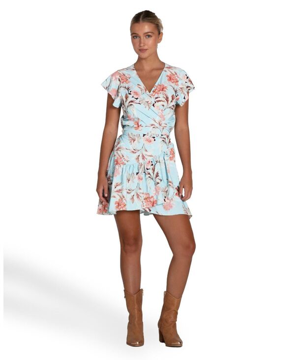 ベルアンドブルーム レディース トップス ワンピース ミニ Belle & Bloom Women's Belle and Bloom Love Shack Mini Wrap Dress Light/pastel Blue ブルー|ReVida 店
